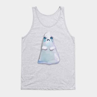 Super Sad Hand Painted Kawaii Ghost Tank Top